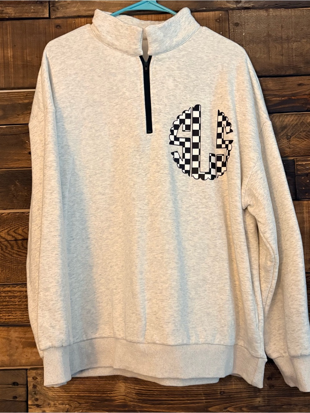 Monogrammed Quarter Zip - Checkered - SLS
